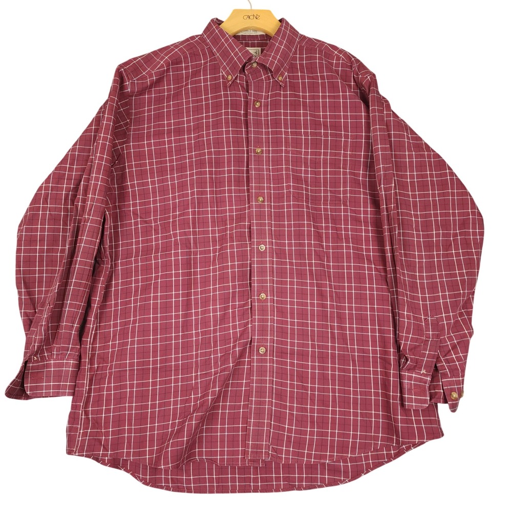 LL Bean Wrinkle Free Trad Fit Long Sleeve Plaid Button Down Shirt Mens L‎ Reg